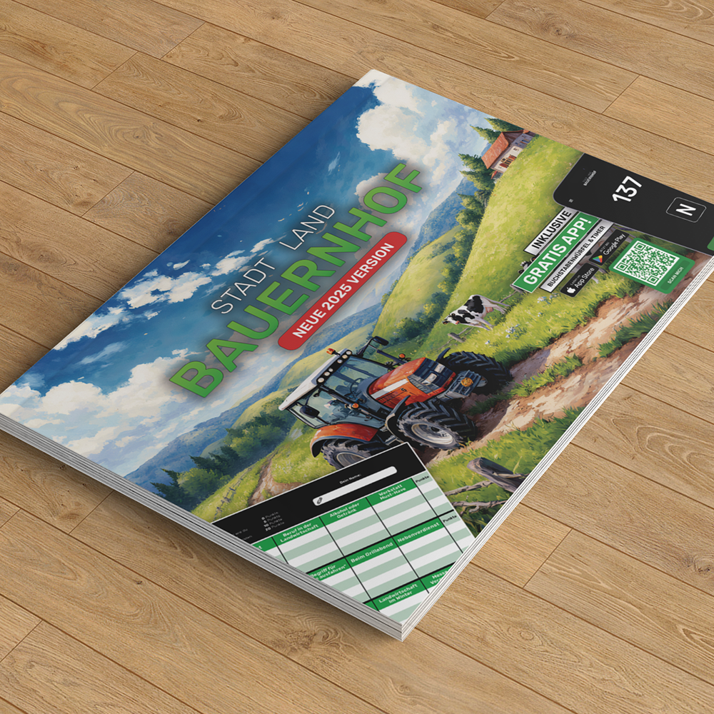 NEU: 2025 AGRARNILS™ Stadt Land Bauernhof - Das Spiel für Dorfkinder (Block, 50 Seiten)