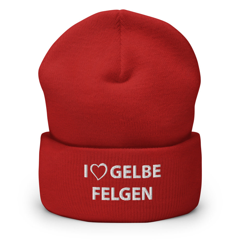 AGRARNILS™ Beanie - I Love Gelbe Felgen